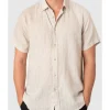 DESTii Short Sleeve Linen Shirt In Natural