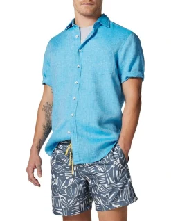 Rodd & Gunn Waiheke Short Sleeve Shirt In Cobalt