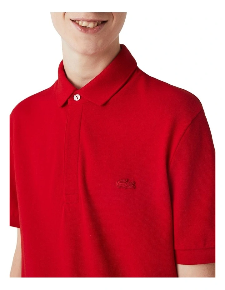 Lacoste Paris Stretch Polo In Red - Image 3