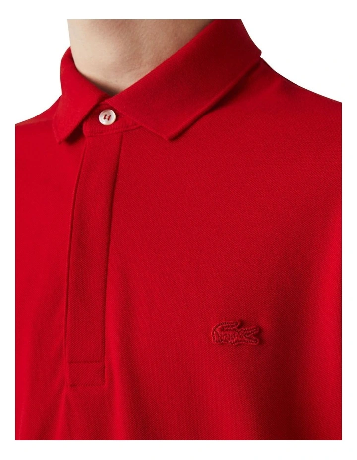 Lacoste Paris Stretch Polo In Red - Image 4