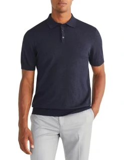 Van Heusen Short Sleeve Polo In Navy