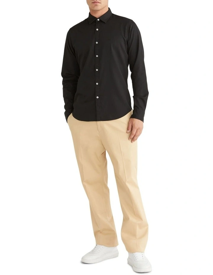 Calvin Klein Nevertuck Long Sleeve Shirt In Black - Image 2