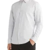 Calvin Klein Nevertuck Long Sleeve Shirt In Grey