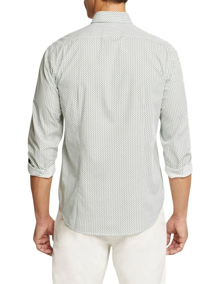 Oxford Kenton Printed Cotton Shirt In Green - Image 2