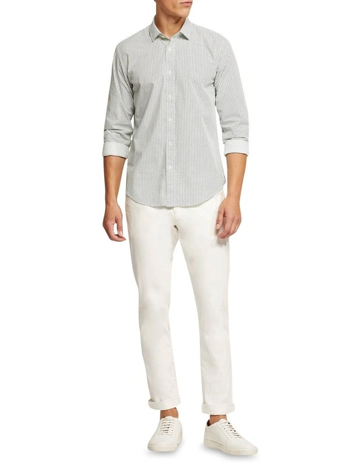 Oxford Kenton Printed Cotton Shirt In Green - Image 5