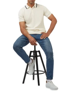 Alternative view of Ben Sherman Textured Front Polo In Ivory