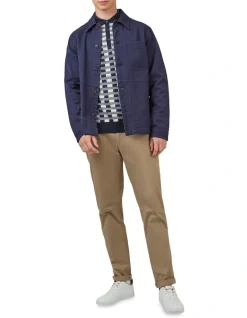 Alternative view of Ben Sherman Jacquared Front Polo In Dark Navy