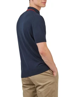 Ben Sherman Textured Front Polo In Blue -Nena & Pasadena Sales 970815340 3 720x928
