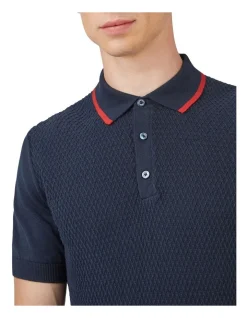 Ben Sherman Textured Front Polo In Blue -Nena & Pasadena Sales 970815340 4 720x928