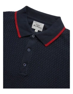 Ben Sherman Textured Front Polo In Blue -Nena & Pasadena Sales 970815340 5 720x928