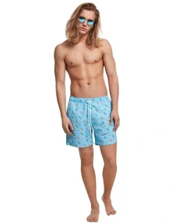 URBAN CLASSICS Popsicles Pattern Swim Shorts In Light Blue