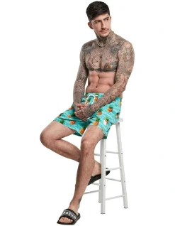 URBAN CLASSICS Pineapple Swim Shorts In Green