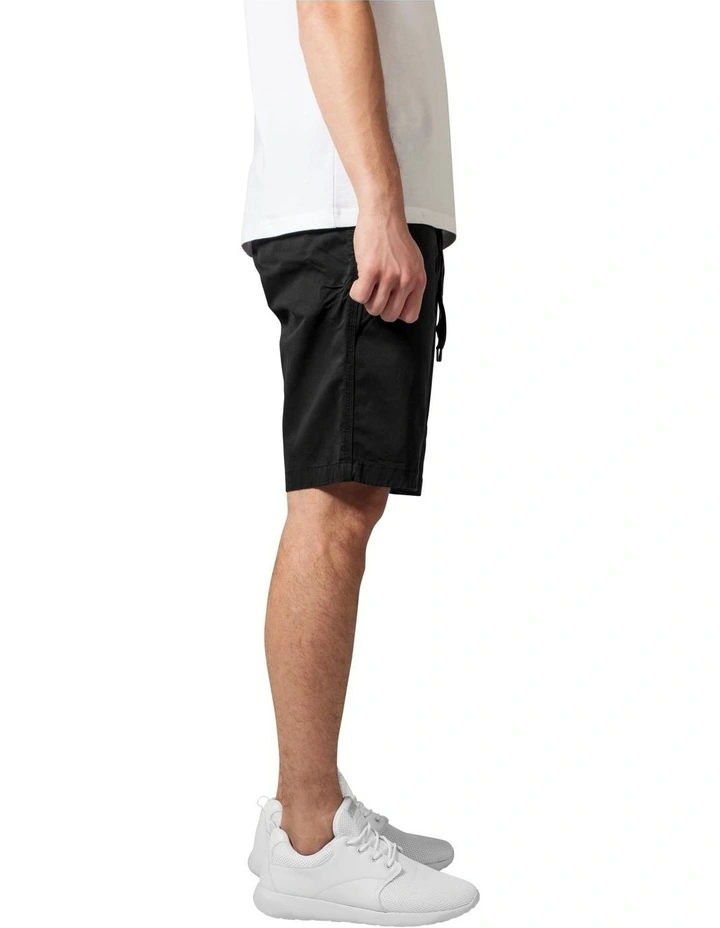 URBAN CLASSICS Stretch Twill Jog Shorts In Black 2 URBAN CLASSICS Stretch Twill Jog Shorts In Black - Image 2