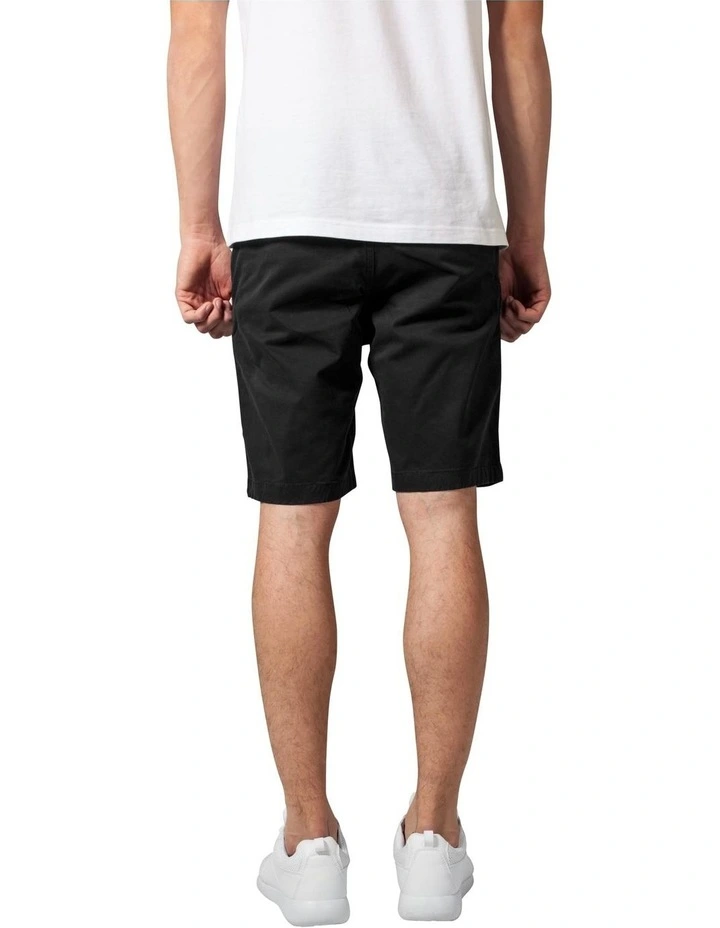 URBAN CLASSICS Stretch Twill Jog Shorts In Black 3 URBAN CLASSICS Stretch Twill Jog Shorts In Black - Image 3