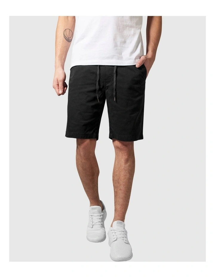 URBAN CLASSICS Stretch Twill Jog Shorts In Black 7 URBAN CLASSICS Stretch Twill Jog Shorts In Black - Image 7