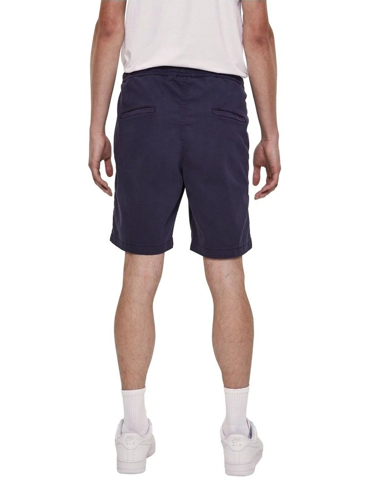 URBAN CLASSICS Stretch Twill Jog Shorts In Navy 6 URBAN CLASSICS Stretch Twill Jog Shorts In Navy - Image 6