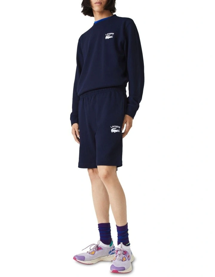 Lacoste Graphics Logo Short In Navy - Image 5