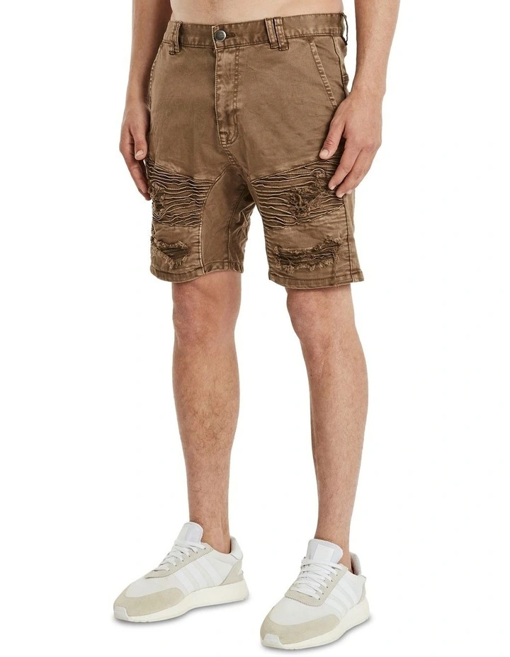 Nena & Pasadena Hellcat Denim Short In Brown - Image 2