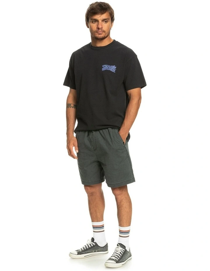 Quiksilver Taxer Elasticated Shorts In Black 6 Quiksilver Taxer Elasticated Shorts In Black - Image 6