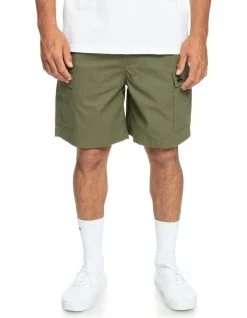 Quiksilver Cargo Taxer Elasticated Cargo Shorts In Green