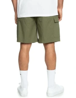 Alternative view of Quiksilver Cargo Taxer Elasticated Cargo Shorts In Green
