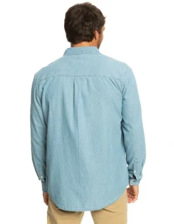 Alternative view of Quiksilver Authentic Paradise Long Sleeve Denim Shirt In Blue