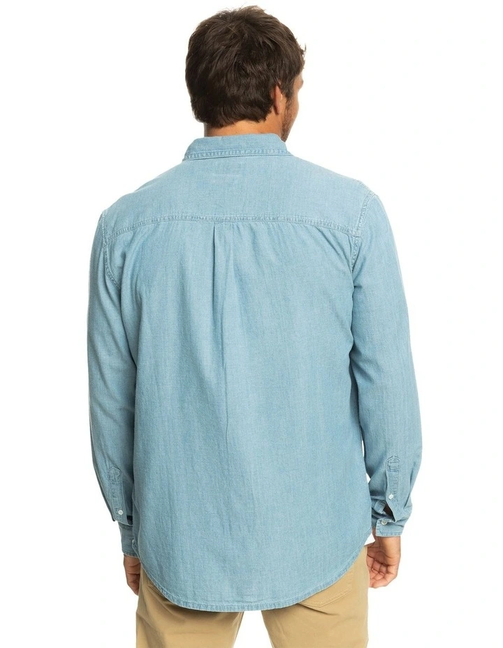 Quiksilver Authentic Paradise Long Sleeve Denim Shirt In Blue 2 Quiksilver Authentic Paradise Long Sleeve Denim Shirt In Blue - Image 2