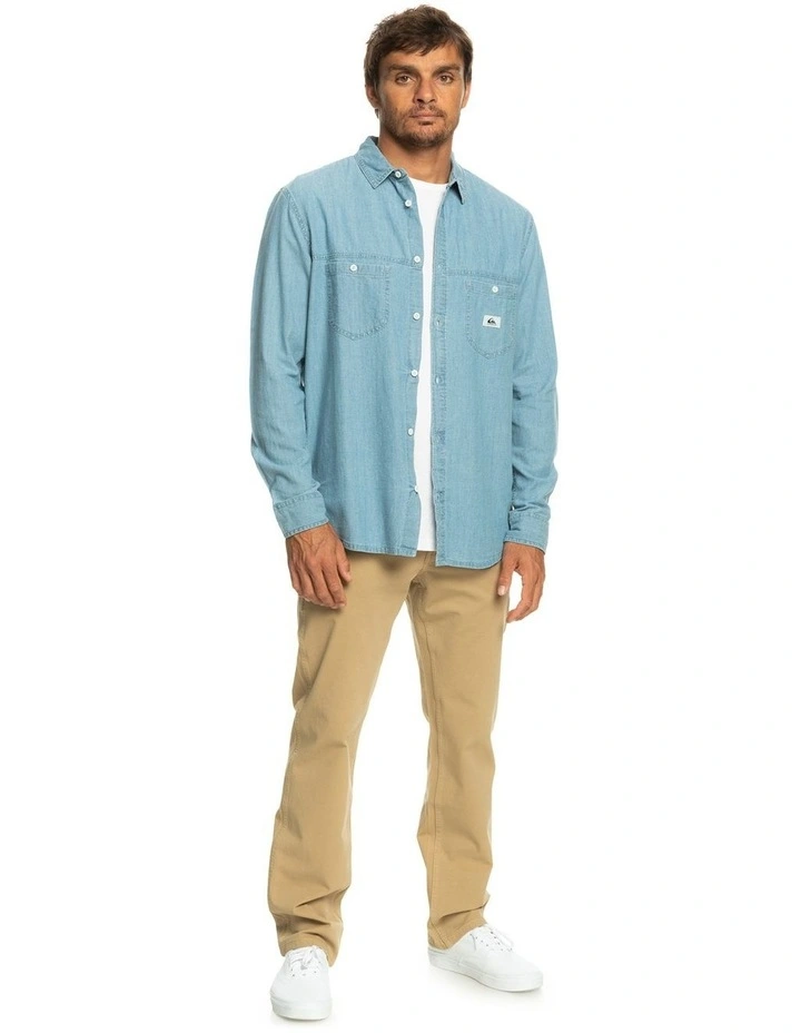 Quiksilver Authentic Paradise Long Sleeve Denim Shirt In Blue 6 Quiksilver Authentic Paradise Long Sleeve Denim Shirt In Blue - Image 6