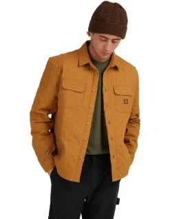 Quiksilver Ambient Long Sleeve Quilted Overshirt In Brown -Nena & Pasadena Sales 977991130 4 720x928