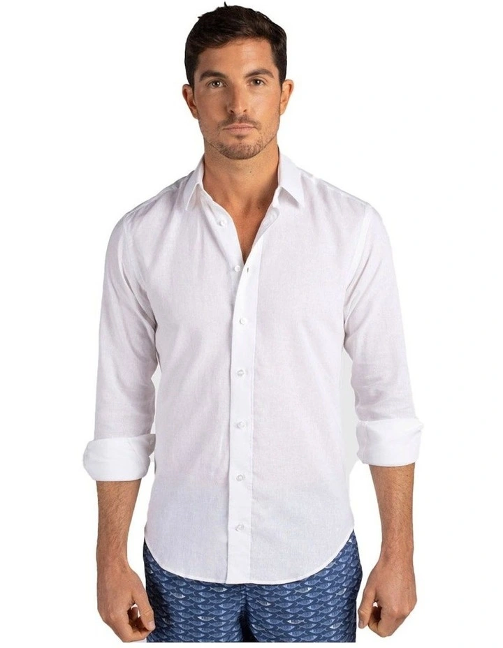 Tolu Linen Shirt In White 1 Tolu Linen Shirt In White