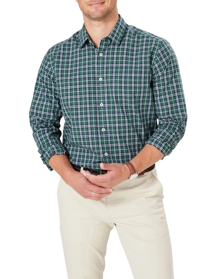 Gazman Casual Plaid Check Long Sleeve Shirt In Green 1 Gazman Casual Plaid Check Long Sleeve Shirt In Green