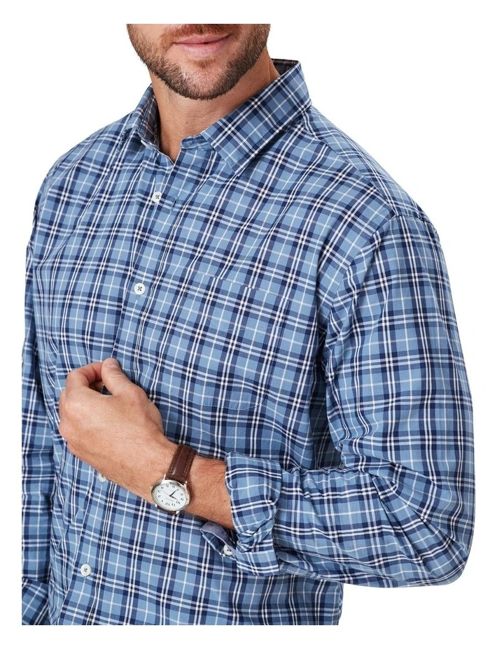 Gazman Casual Plaid Check Long Sleeve Shirt In Blue 3 Gazman Casual Plaid Check Long Sleeve Shirt In Blue - Image 3