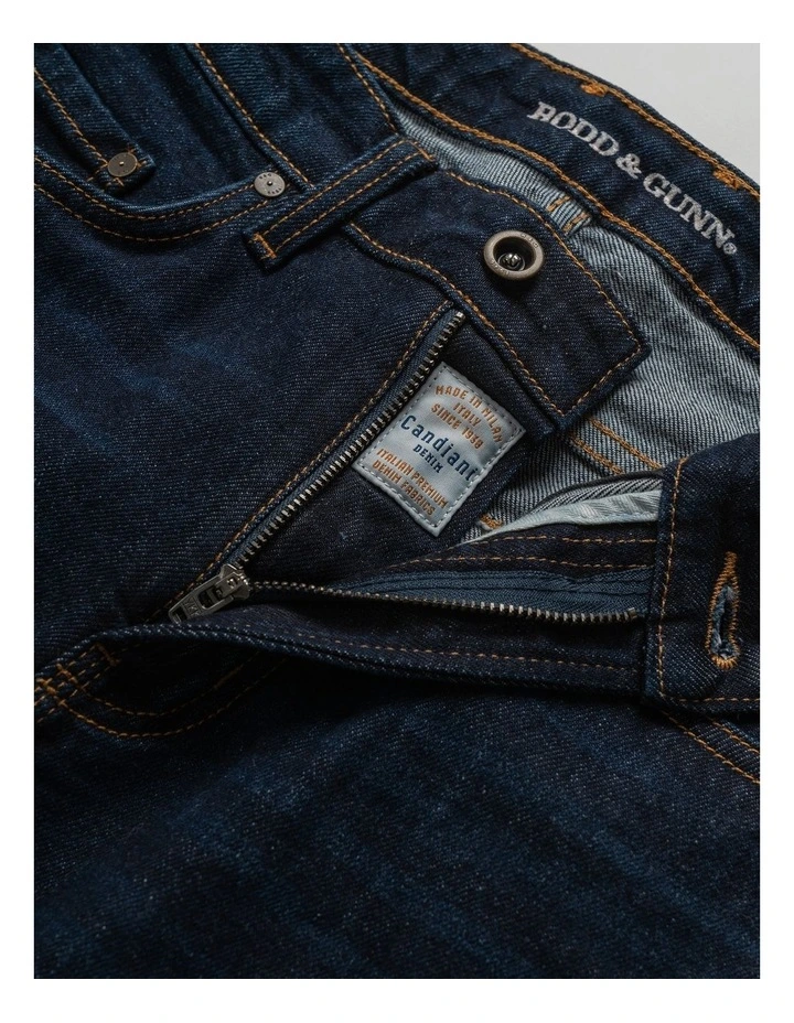 Rodd & Gunn Sutton Straight Fit Italian Denim Long Leg In Dark Blue - Image 5