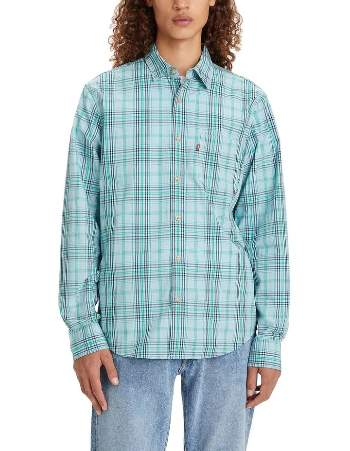 Levi's Sunset 1 Pocket Standard Fit Shirt In Blue 1 Levi's Sunset 1 Pocket Standard Fit Shirt In Blue
