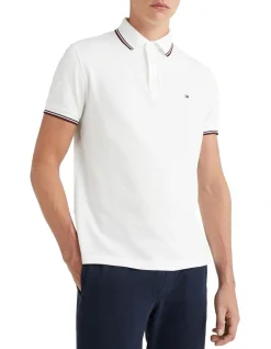 Tommy Hilfiger 1985 Tipped Slim Polo In White