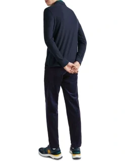 Alternative view of Tommy Hilfiger Zip Honeycomb Slim Long Sleeve Polo In Blue