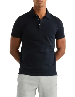 Tommy Hilfiger Tonal Geo Structure Slim Polo In Blue