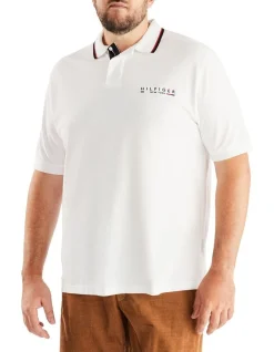 Tommy Hilfiger Big & Tall Brand Love Logo Polo In White