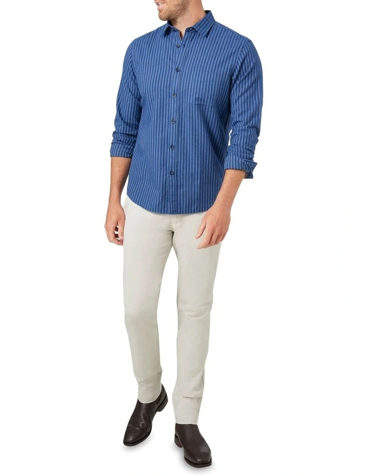 Blazer Archer Long Sleeve Stripe Shirt In Indigo - Image 2