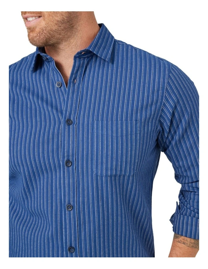 Blazer Archer Long Sleeve Stripe Shirt In Indigo - Image 4
