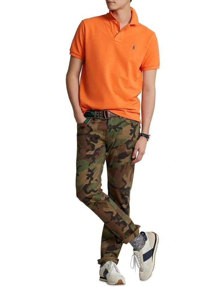 Polo Ralph Lauren Custom Slim Fit Mesh Polo Shirt In Orange 3 Polo Ralph Lauren Custom Slim Fit Mesh Polo Shirt In Orange - Image 3