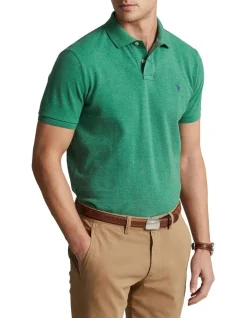 Polo Ralph Lauren Custom Slim Fit Mesh Polo Shirt In Green