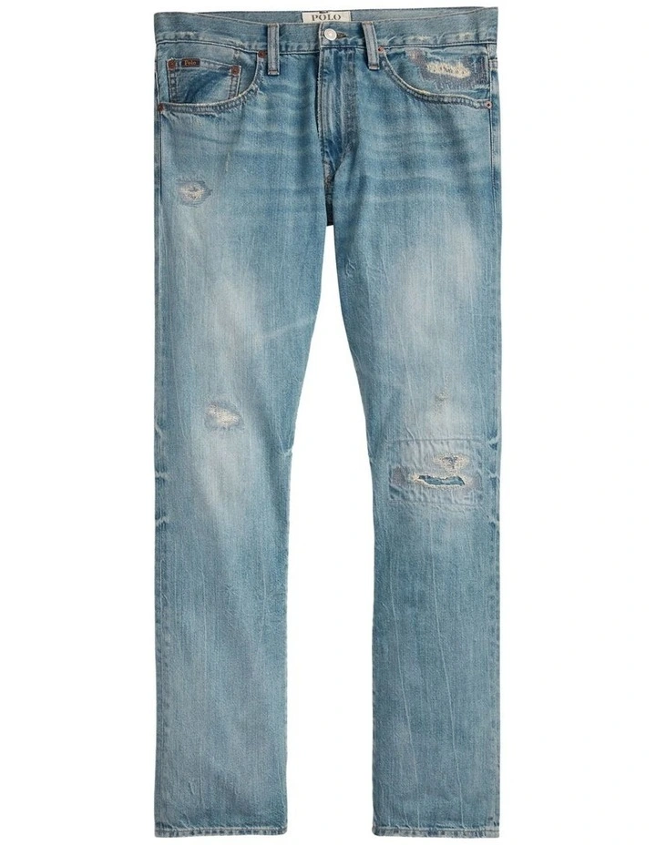 Polo Ralph Lauren Varick Slim Straight Distressed Jean In Blue - Image 2