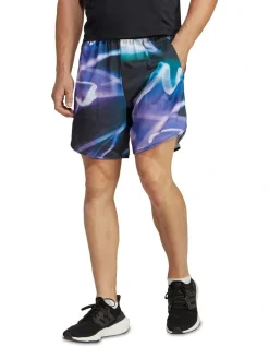 ADIDAS Heat.rdy Hiit Allover Print Training Shorts In Purple