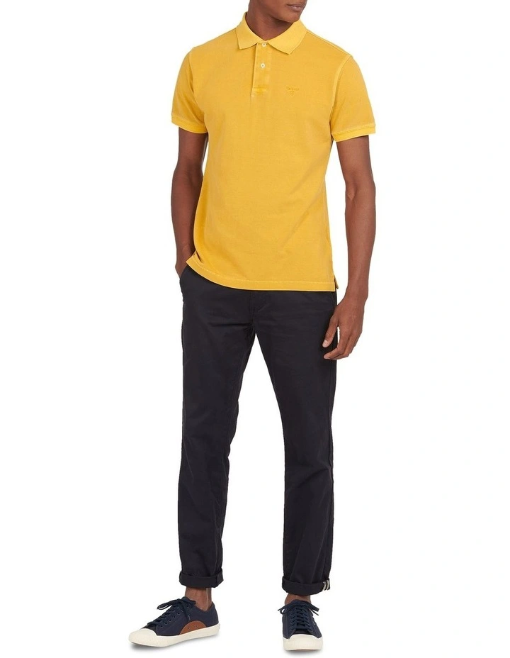 Barbour Washed Sports Polo In Mustard - Image 2