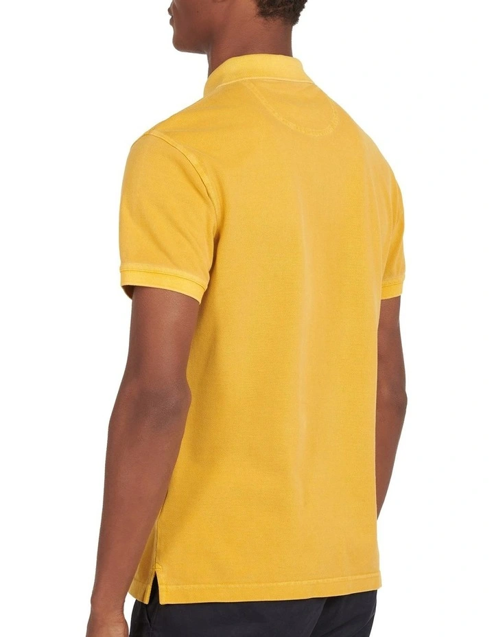 Barbour Washed Sports Polo In Mustard - Image 3