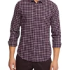 Oxford Stratton Slim Fit Check Shirt In Purple