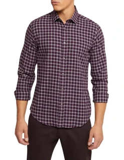 Oxford Stratton Slim Fit Check Shirt In Purple