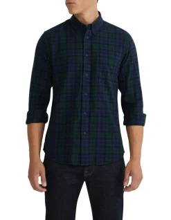 Oxford Portland Check Shirt In Green