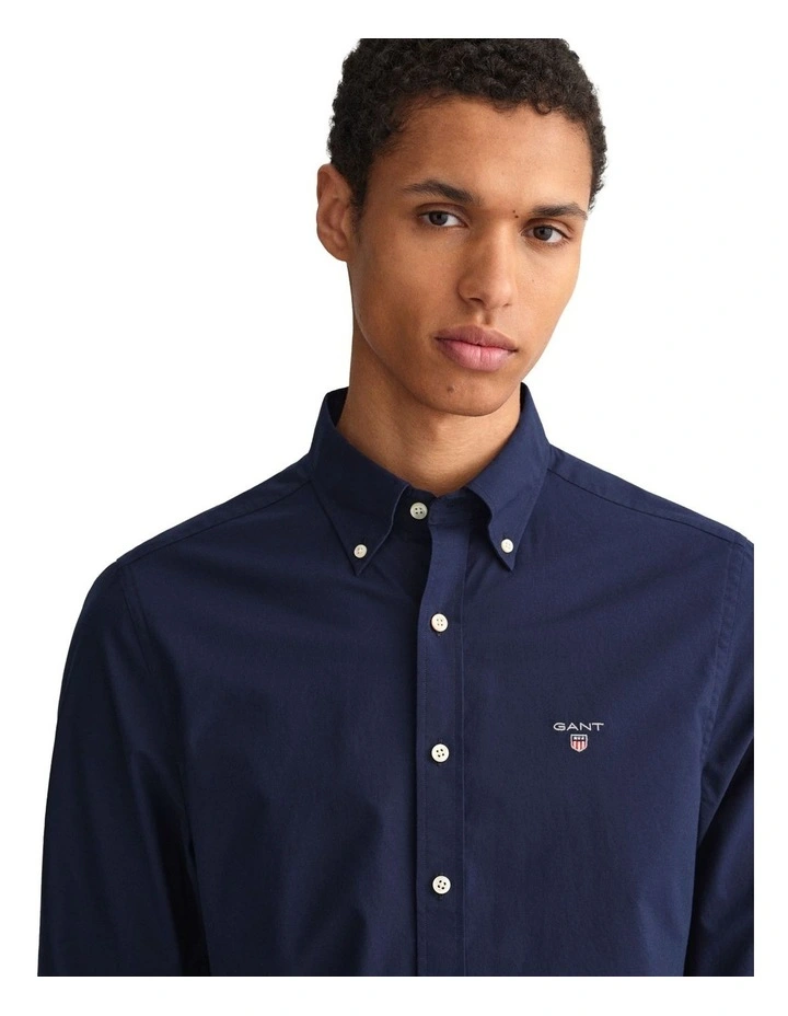 Gant The Broadcloth Slim Button Down In Blue - Image 3